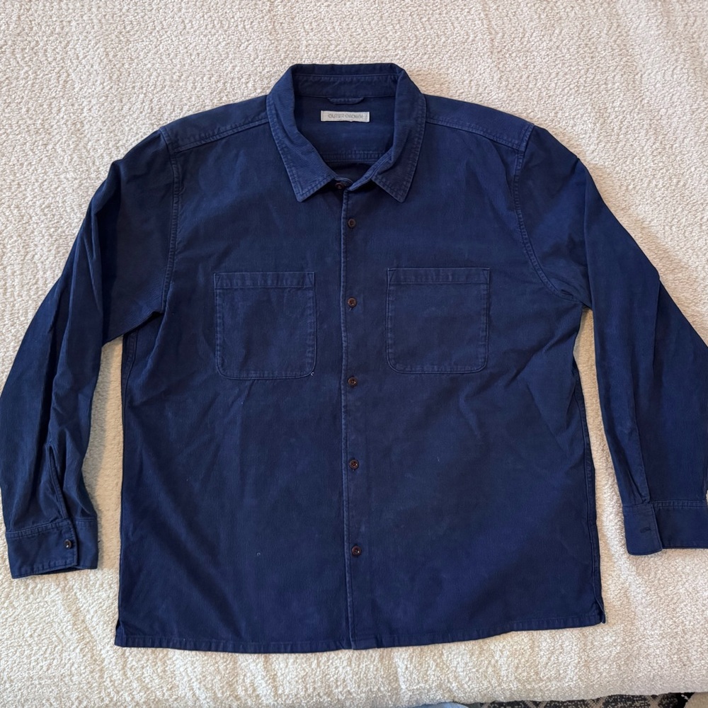 Outerknown - Seventyseven Cord Shirt in Navy Blue (XXL)